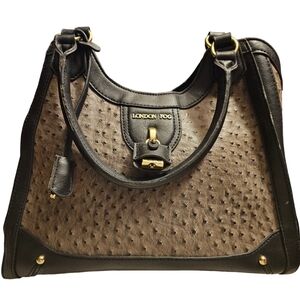 London Fog Faux Ostrich Lark Satchel